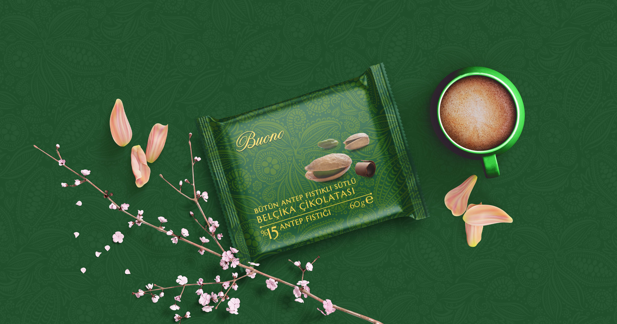 buono belgium chocolate milk with whole pistachios